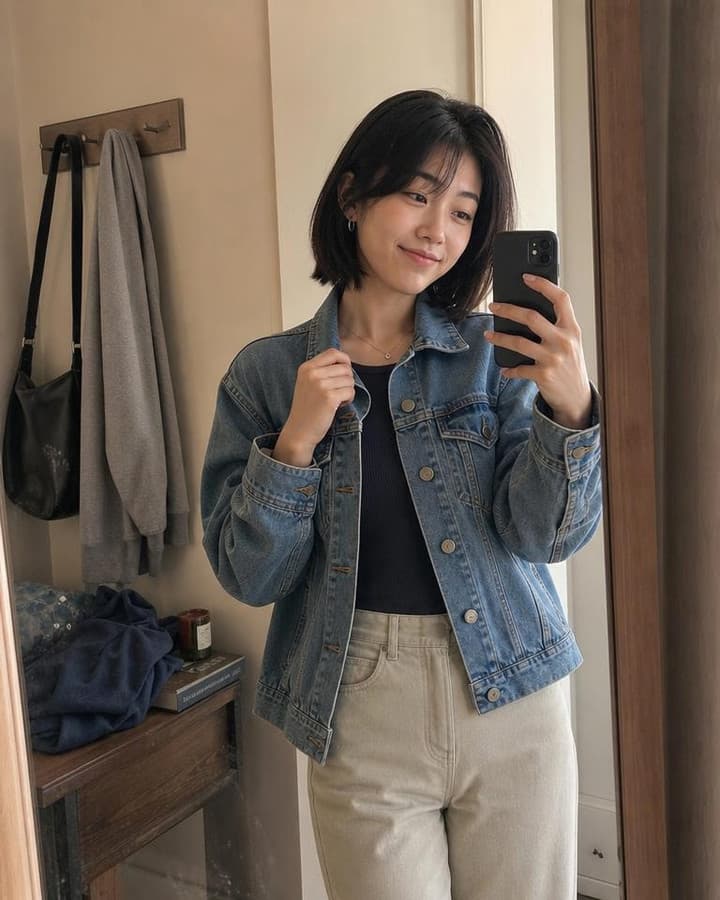Zoe taking a casual mirror photo